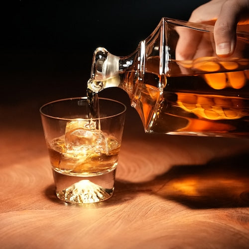 《グラス底に富士山をデザインした江戸硝子のロックグラス》富士山グラス・ロックグラス(270ml)木箱入り| 田島硝子