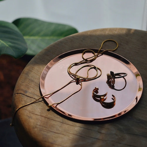 《銅のラウンドトレイ(φ120mm)つや無し|つや有り》a.278オリジナル