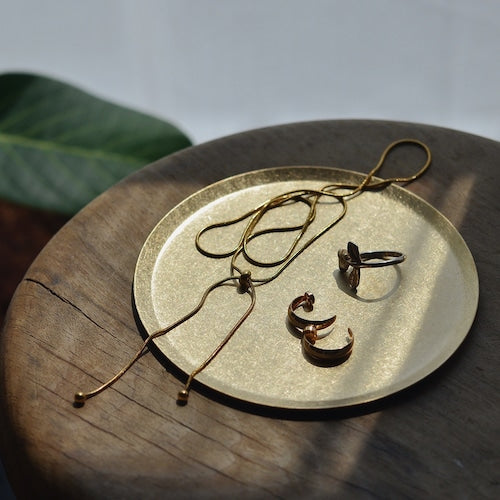 《真鍮のラウンドトレイ(φ120mm)つや無し|つや有り》a.278オリジナル