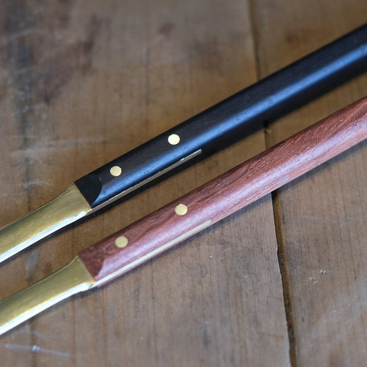 《真鍮のペーパーナイフ(柄:黒檀/ビブンガ》Paper knife 黒/茶 | Lue -handcraft