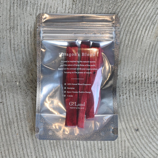 《ドラゴンズブラッド樹脂を含侵させたパロサント》Positive Energy Palo Santo Sticks DragonsBlood| G:Land