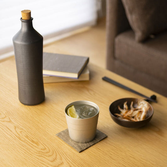 《錫(純度99.99%)の酒器・ロックグラス》静波ロックグラス|銀雅堂(ぎんがどう)