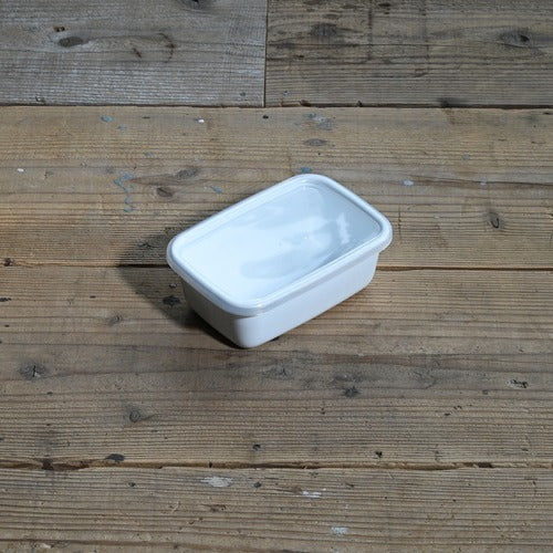 《琺瑯の保存容器(蓋付)/白》レクタングル深型 Sシール蓋付| 野田琺瑯