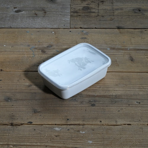 《琺瑯の保存容器(蓋付)/白》レクタングル深型 Mシール蓋付| 野田琺瑯