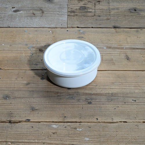 《琺瑯の保存容器(蓋付)/白》ラウンド 14cm| 野田琺瑯