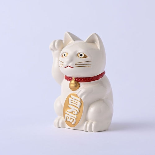 《鋳物製の招き猫(3色:黒・白・赤)》開運厄除け招き猫|銀雅堂