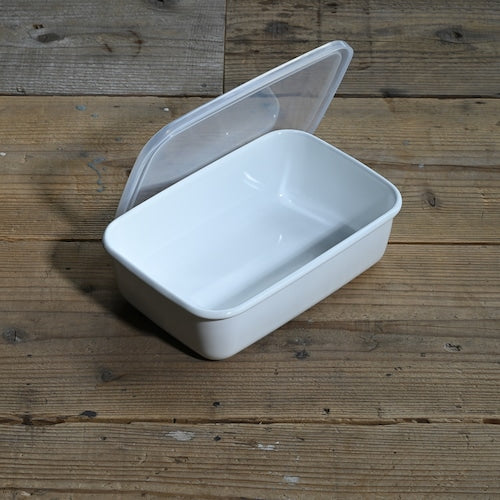 《琺瑯の保存容器（蓋付）/白》レクタングル深型 Ｌシール蓋付| 野田琺瑯