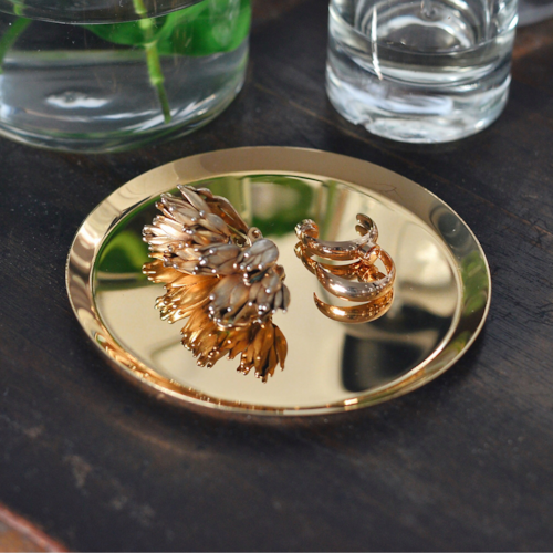 《真鍮のラウンドトレイ（φ90mm）つや無し｜つや有り》a.278オリジナル