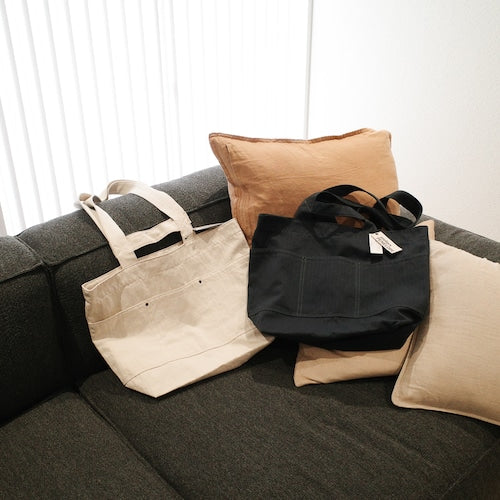 《綿麻ヘリンボーンの2wayトート（2色）》HB Hanging（BG294） | ateliers PENELOPE