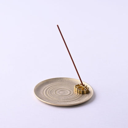 《蓮華をモチーフにした香立てと香皿のセット》香立て蓮華｜銀雅堂