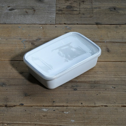 《琺瑯の保存容器（蓋付）/白》レクタングル深型 Ｌシール蓋付| 野田琺瑯