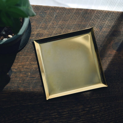 《真鍮のスクエアトレイ（120mm×120ｍｍ）つや無し｜つや有り》a.278オリジナル