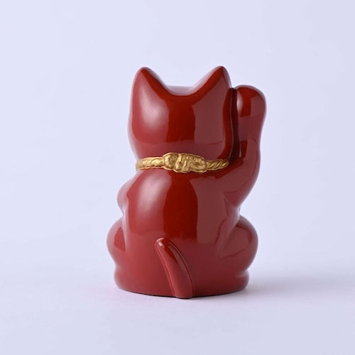 《鋳物製の招き猫（３色：黒・白・赤）》開運厄除け招き猫｜銀雅堂