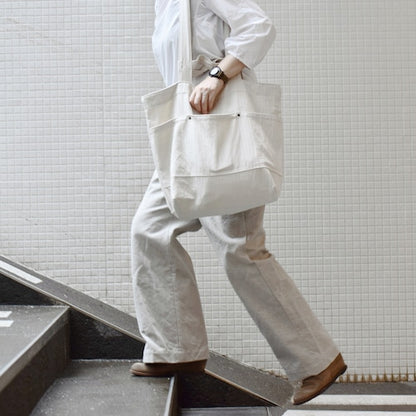 《綿麻ヘリンボーンの2wayトート（2色）》HB Hanging（BG294） | ateliers PENELOPE