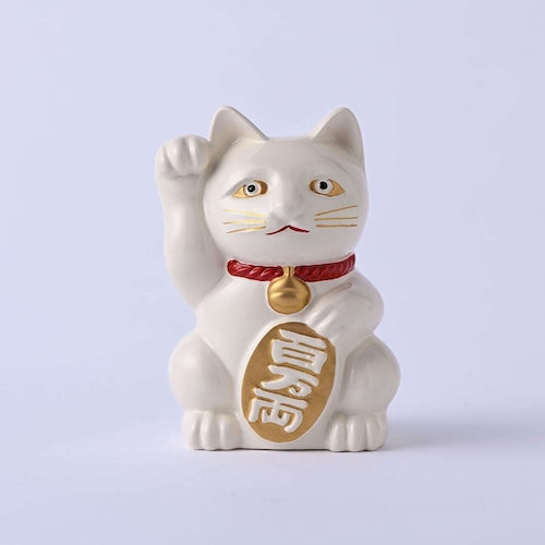 《鋳物製の招き猫（３色：黒・白・赤）》開運厄除け招き猫｜銀雅堂