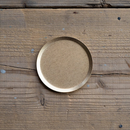 《真鍮のラウンドトレイ（φ90mm）つや無し｜つや有り》a.278オリジナル