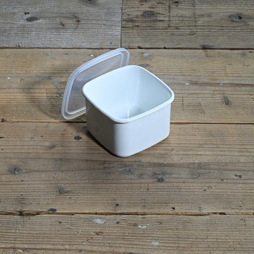 《琺瑯の保存容器（蓋付）/白》スクエア Ｍシール蓋付| 野田琺瑯