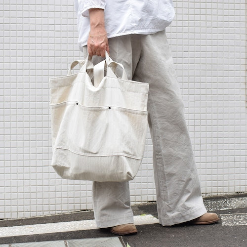 《綿麻ヘリンボーンの2wayトート（2色）》HB Hanging（BG294） | ateliers PENELOPE