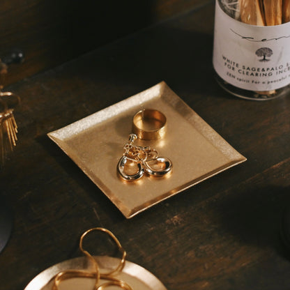 《真鍮のスクエアトレイ（75mm×75ｍｍ）つや無し｜つや有り》a.278オリジナル