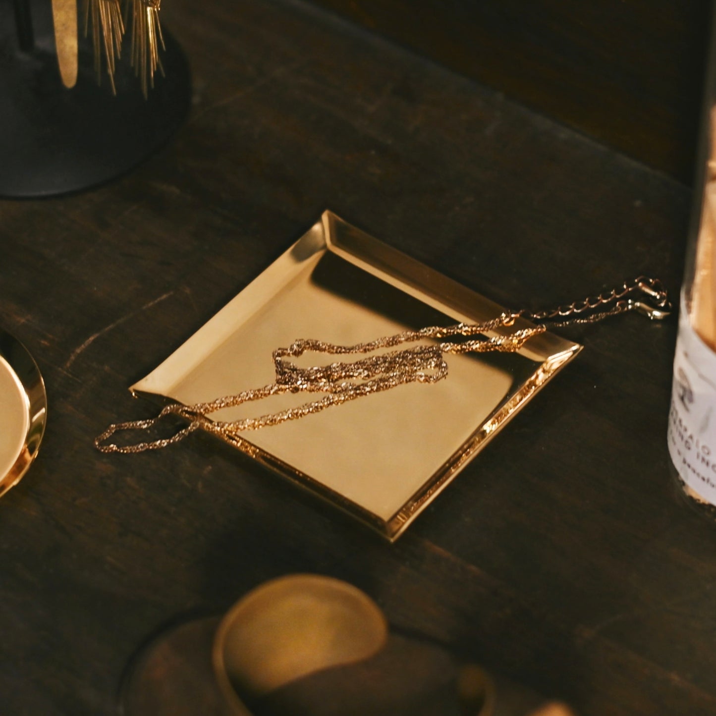 《真鍮のスクエアトレイ（75mm×75ｍｍ）つや無し｜つや有り》a.278オリジナル