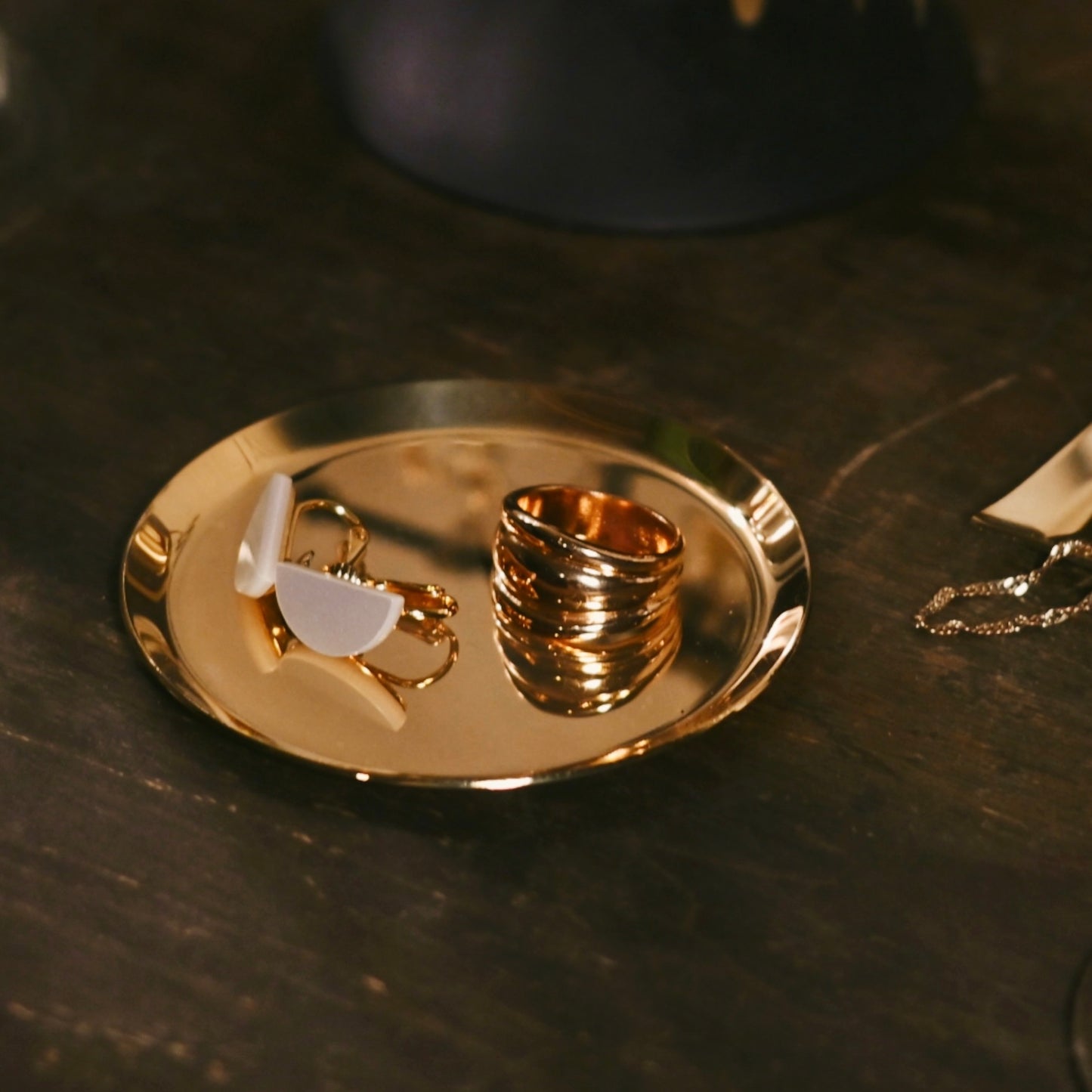 《真鍮のラウンドトレイ（φ75mm）つや無し｜つや有り》a.278オリジナル