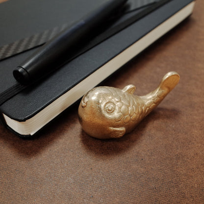 《真鍮鋳物製のペーパーウェイト＆筆置き”ふぐ”》招福 ふぐ | 銀雅堂