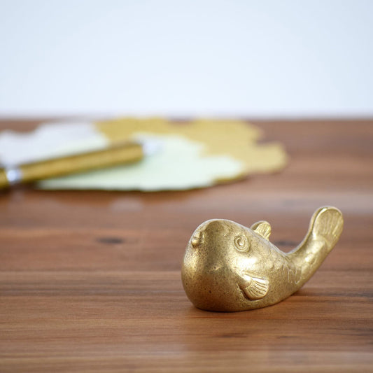 《真鍮鋳物製のペーパーウェイト＆筆置き”ふぐ”》招福 ふぐ | 銀雅堂