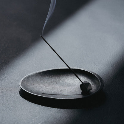 《アバロンシェルモチーフの真鍮製トレイと香立てセット》Abalone shell black incense set｜NAGAE+（ナガエプリュス）