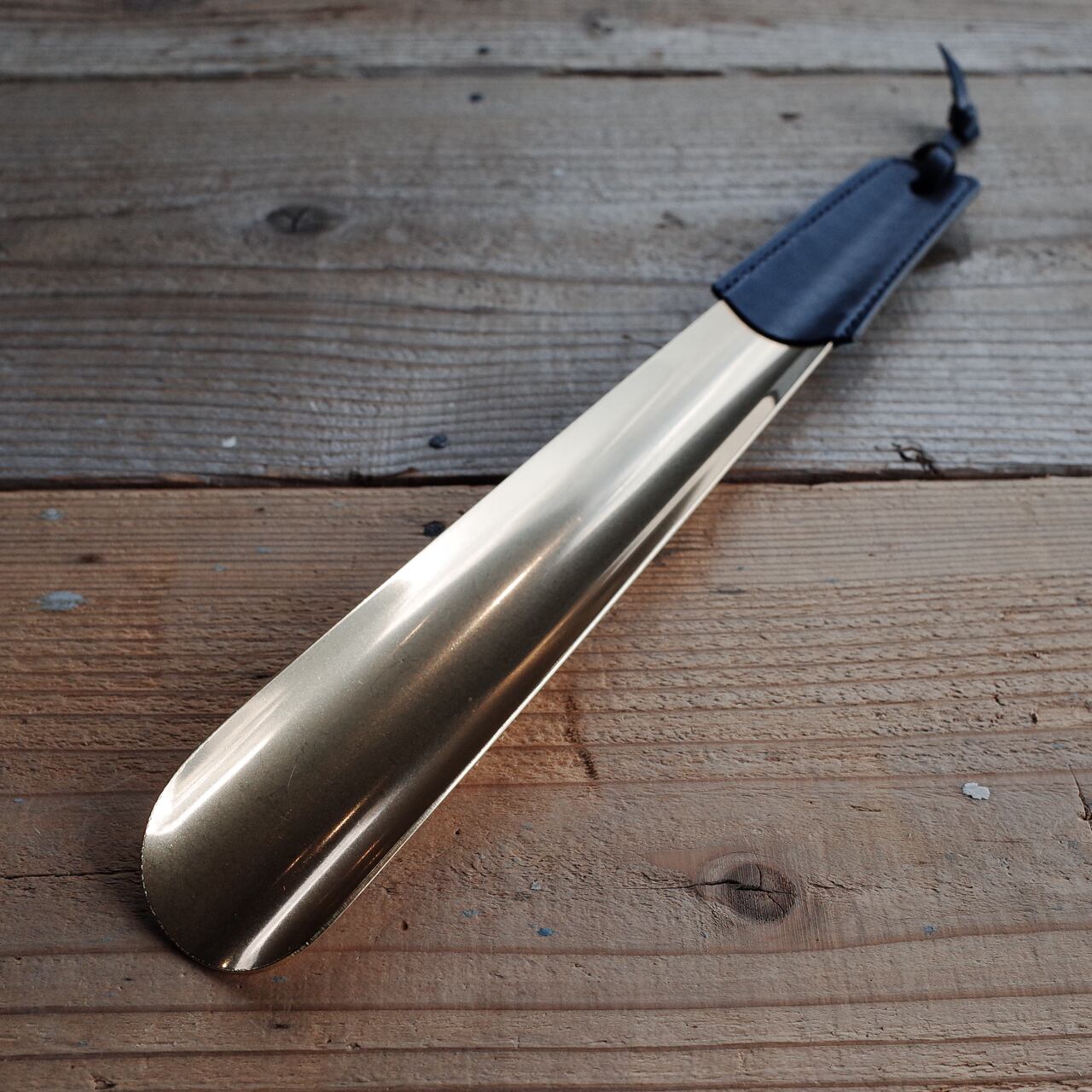 《レザー×真鍮製のシューホーン（靴ベラ）》Shoehone | Lue -handcraft