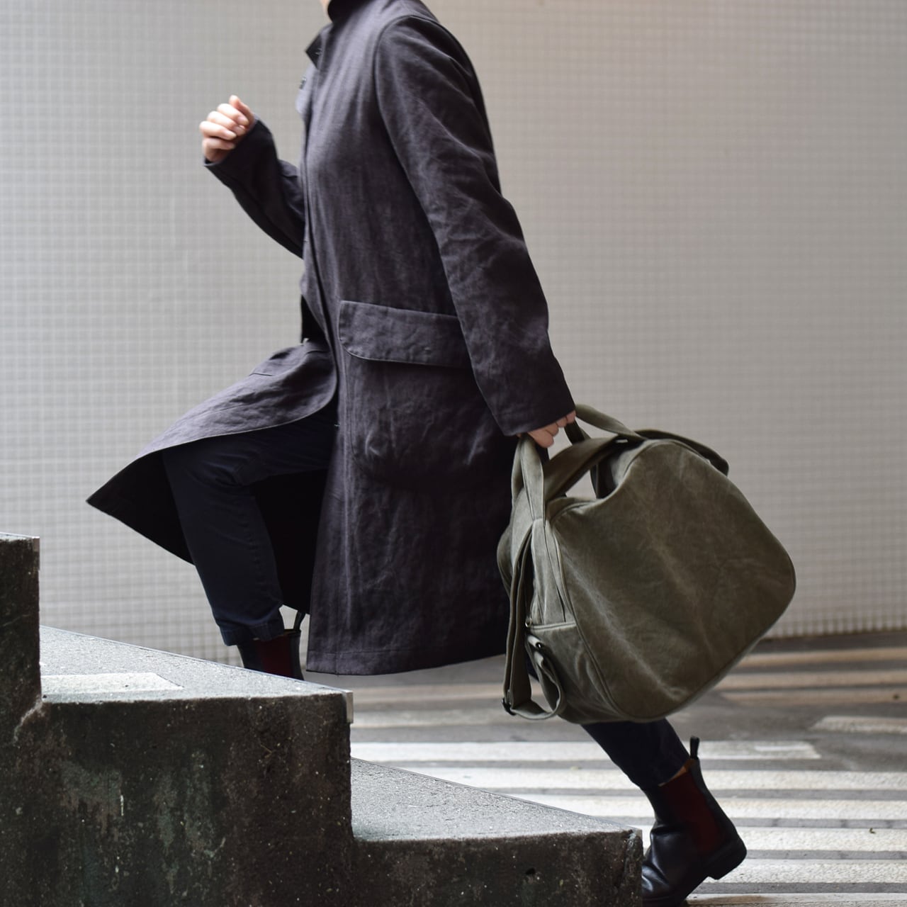 《フレンチミリタリーコットンのボストン型トート（3色）》Ride（ライド／BG294） | ateliers PENELOPE