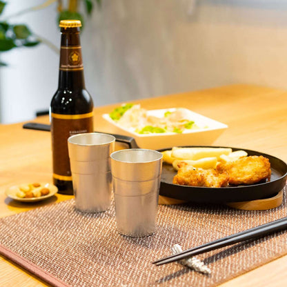 《錫（純度99.99%）の酒器・ビールタンブラー2個セット》静波 ビールタンブラー（2個セット）｜銀雅堂