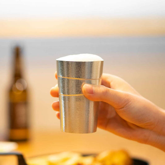 《錫（純度99.99%）の酒器・ビールタンブラー2個セット》静波 ビールタンブラー（2個セット）｜銀雅堂
