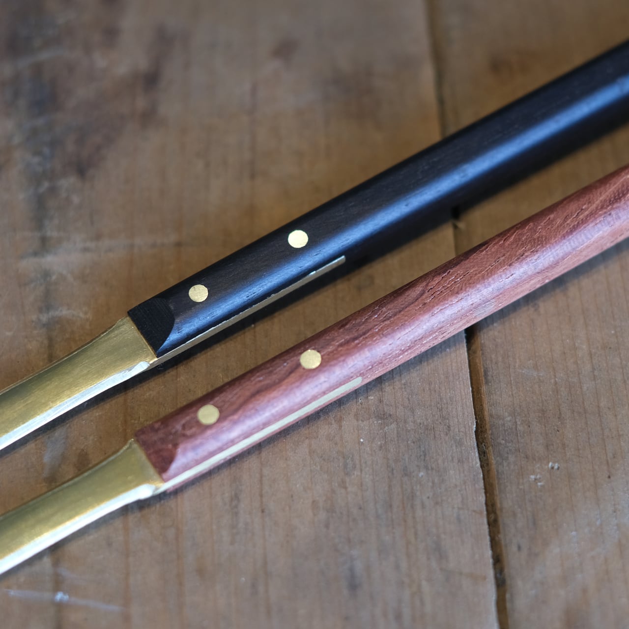 《真鍮のペーパーナイフ（柄：黒檀／ビブンガ》Paper knife 黒／茶 | Lue -handcraft