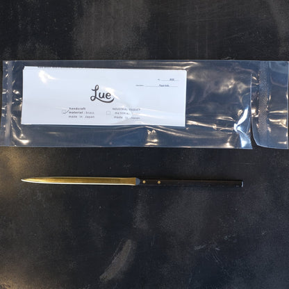 《真鍮のペーパーナイフ（柄：黒檀／ビブンガ》Paper knife 黒／茶 | Lue -handcraft