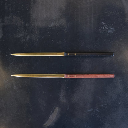 《真鍮のペーパーナイフ（柄：黒檀／ビブンガ》Paper knife 黒／茶 | Lue -handcraft