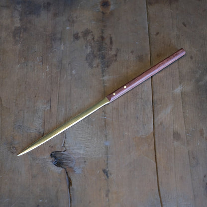 《真鍮のペーパーナイフ（柄：黒檀／ビブンガ》Paper knife 黒／茶 | Lue -handcraft