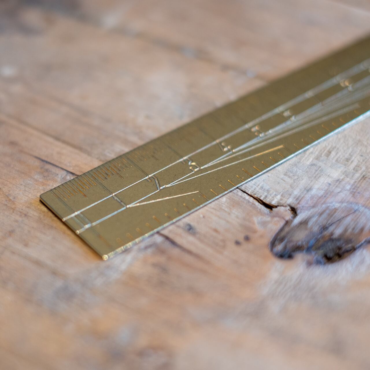 《真鍮の定規100ｍｍ》10cm Ruler | Lue -handcraft