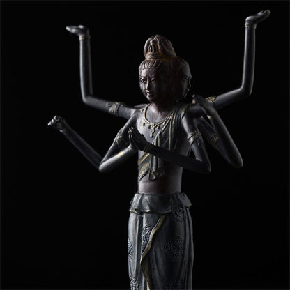 《ブロンズ製の阿修羅立像 15cm》日本製・高岡銅器の仏像 | 銀雅堂