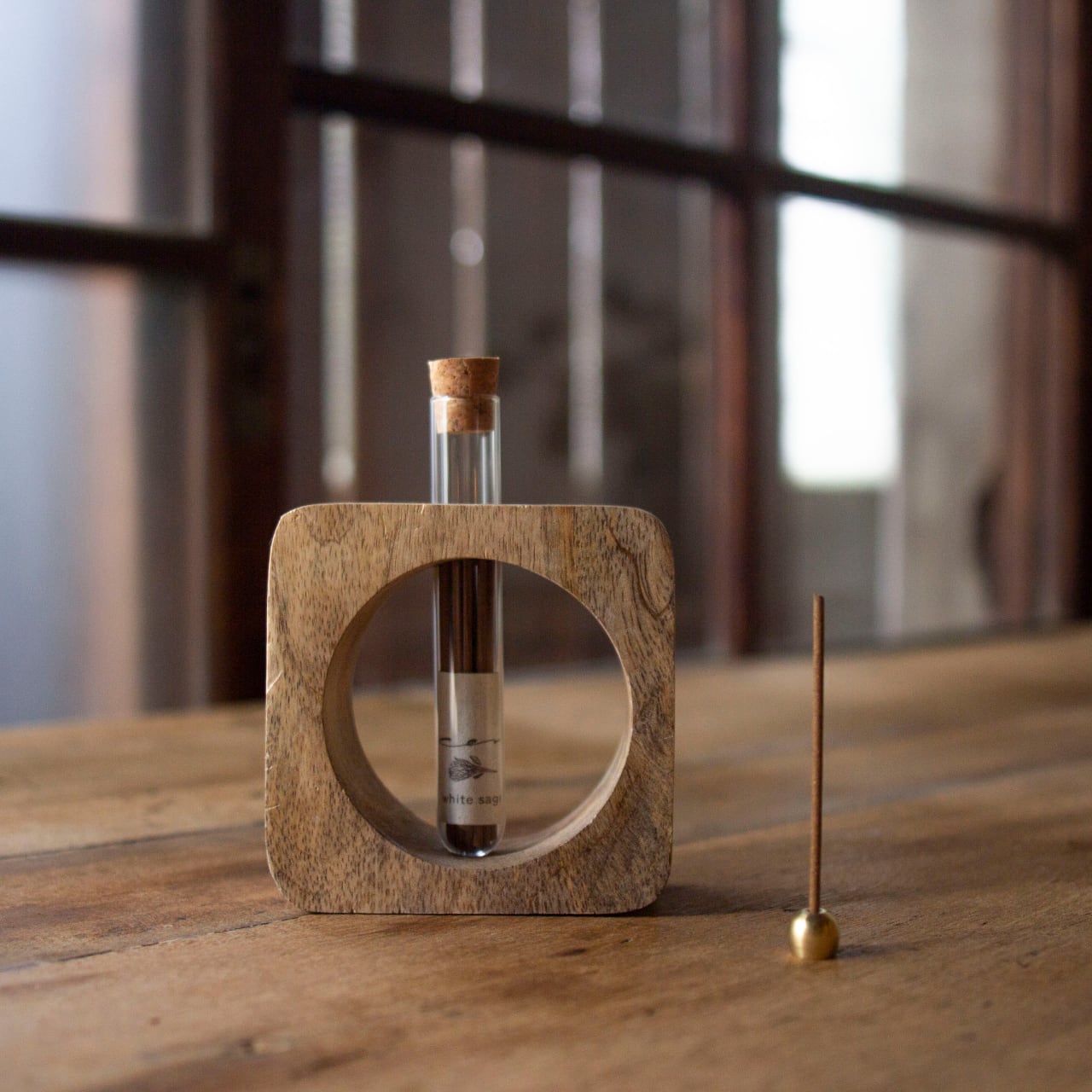 《ホワイトセージのお香 真鍮の香立て付》オーガニックホワイトセージで作ったお香 | ZEN