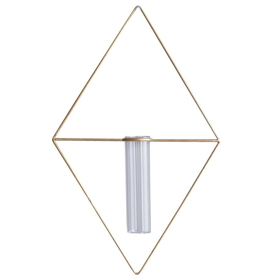 《真鍮フレームとガラス管の壁掛け一輪挿し》PIKE wall brass vase | WEST VILLAGE TOKYO