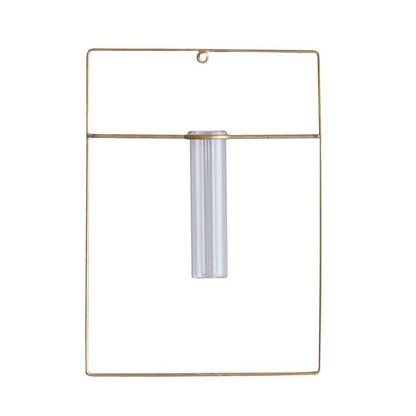 《真鍮フレームとガラス管の壁掛け一輪挿し》PIKE wall brass vase | WEST VILLAGE TOKYO