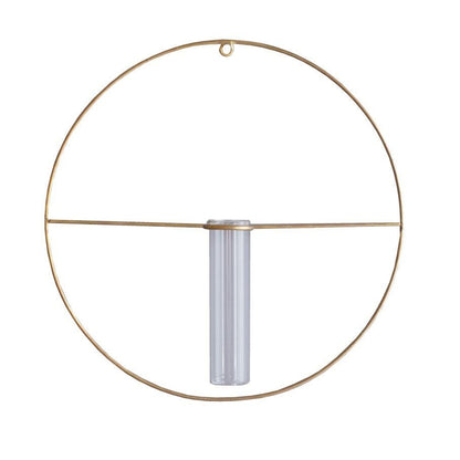 《真鍮フレームとガラス管の壁掛け一輪挿し》PIKE wall brass vase | WEST VILLAGE TOKYO