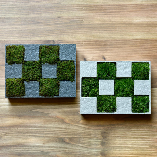 《アルミ鋳物の苔庭・水景色花器》市松庭園花器（本体のみ） | 銀雅堂