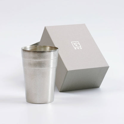 《錫（純度99.99%）の酒器・タンブラー（USパイント：475ml）》静波タンブラーL｜銀雅堂（ぎんがどう）