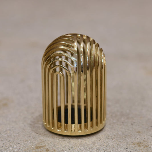 《a.278別注・真鍮製のコーン型香用香炉》老舗鋳物メーカによるロストワックス精密鋳造の透かしの技 CAGE A｜ifuki