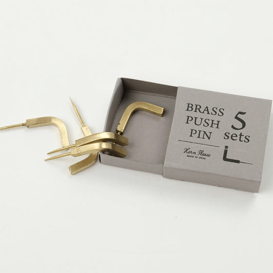 《真鍮のL字フック》BRASSプッシュピンLフック | Horn Please