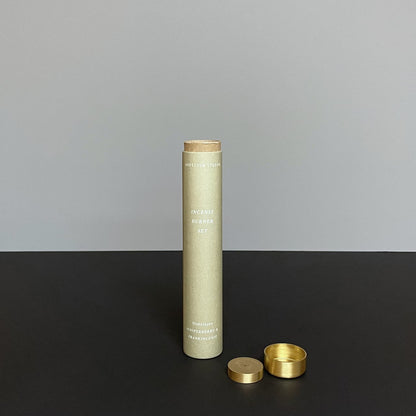 《フランキンセンスとジュニパーベリーのお香（バンブーインセンス）"真鍮の香立てセット”》Frankincense & Juniperberry - Addition Studio