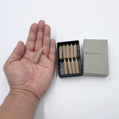 《ロウソク瞑想にフォーカスした和ろうそくセット》おうち時間の癒しに 和ろうそくを楽しむ7点セット（ろうそく、燭台、ライター、芯切り、芯入れ付き）| 京ROUSOKU+