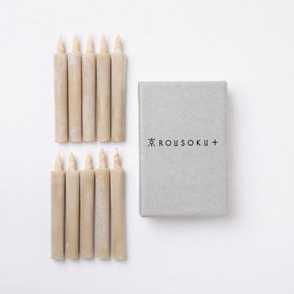 《ロウソク瞑想にフォーカスした和ろうそく》たっぷり瞑想タイムを楽しめる 時間ろうそく 20分 ハゼろう10本セット | 京ROUSOKU+