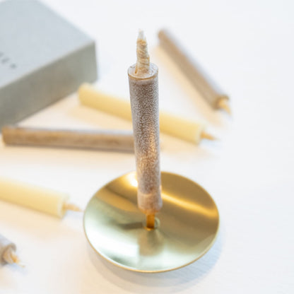 《真鍮製の和ろうそく用燭台》ひたすら丸い造形美を楽しむ燭台（細芯タイプ） | 京ROUSOKU+
